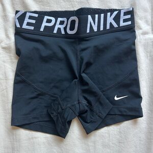 Nike Pro Black Compression Shorts with White Logo